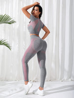 Set sportivo senza cuciture manica raglan controllo della pancia