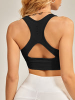 Reggiseno sportivo confortevole elastico a tinta unita senza cuciture