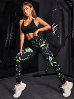 Set sportivo con stampa grafica indietro incrociato