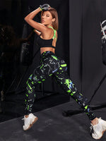 Set sportivo con stampa grafica indietro incrociato