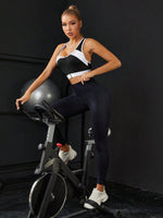 Reggiseni sportivi bicolore con zip indietro incrociato