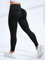 Leggings Sportivi A Taschino Con Patta A Tinta Unita