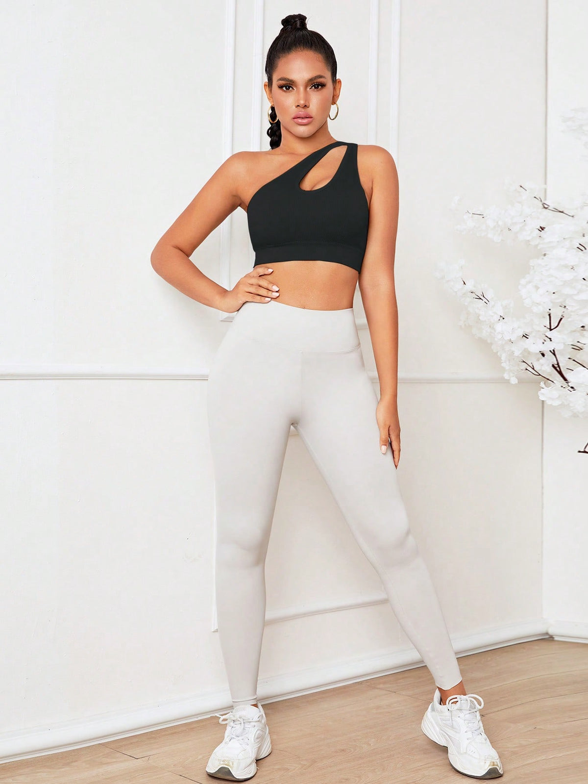 Reggiseni sportivi monospalla scavato corto