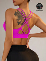 Reggiseno Sportivo Da Donna Con Cinghie Intrecciate Alla Schiena Alla Moda E Design Senza Soluzione Di Continuità