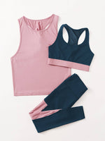 3 pezzi Set sportivi color block