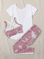 3 pacchi con stampa grafica Reggiseni sportivi & Leggings & Maglietta