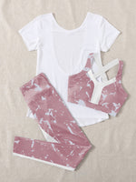 3 pacchi con stampa grafica Reggiseni sportivi & Leggings & Maglietta