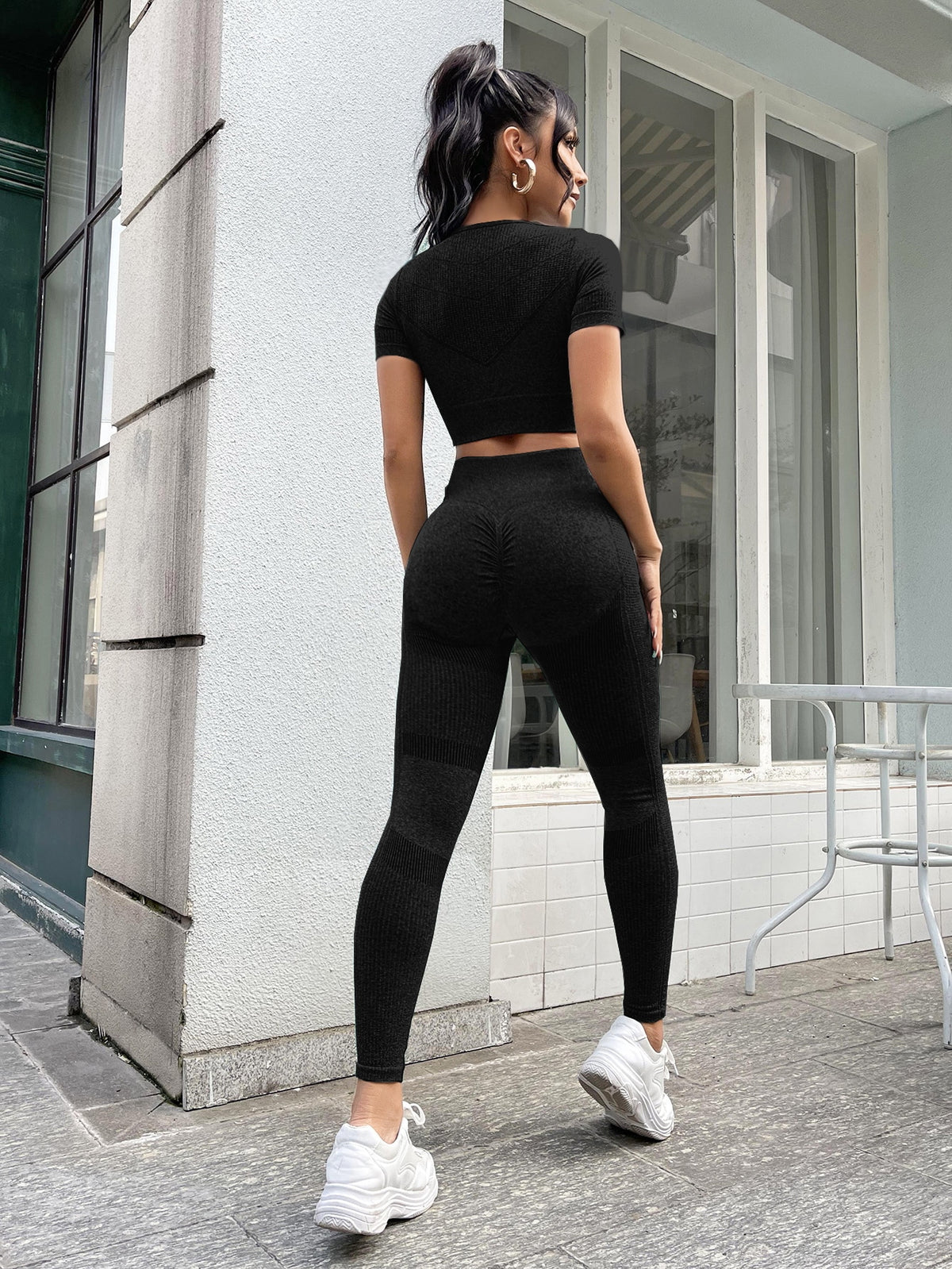 Set da yoga senza cuciture ad alta elasticità