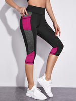 Leggings da allenamento a metà polpaccio colorblock