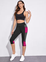 Leggings da allenamento a metà polpaccio colorblock