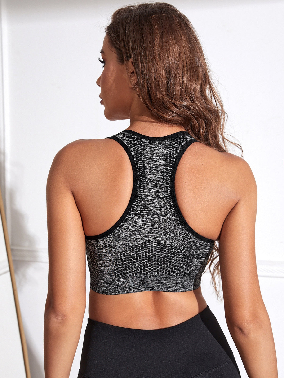Reggiseni sportivi con zip bordo a contrasto con schiena racer
