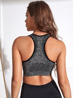 Reggiseni sportivi con zip bordo a contrasto con schiena racer
