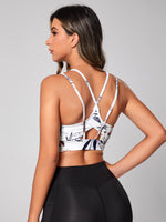 Reggiseni sportivi con stampa floreale cut out indietro