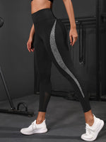 Leggings da palestra corti con pannello a colori a contrasto