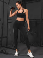 Leggings da palestra corti con pannello a colori a contrasto