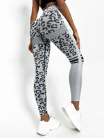 Leggings sportivi con stampa leopardo controllo della pancia