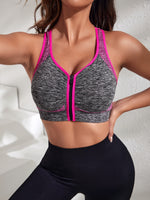 Reggiseni sportivi con zip bordo a contrasto con schiena racer