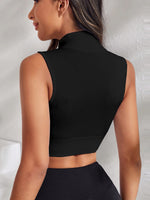 Canotta sportiva con zip corto