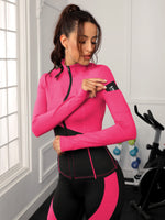 Set sportivo bicolore fori per i pollici impunture