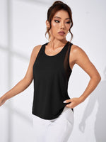 Canotta sportiva con grafica slogan inserto in rete