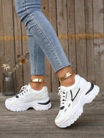 Sneakers con suola spessa da donna casual plateau con zeppe tacco