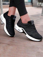 Scarpe da passeggio da donna bianche, scarpe da ginnastica da corsa bianche con lacci sul davanti per donna