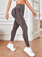 Leggings sportivi senza cuciture elasticità alta ampia fascia in vita