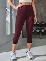 Leggings da allenamento Capris assorbentente sudore Calzamaglia da palestra con inserto a rete traspirante