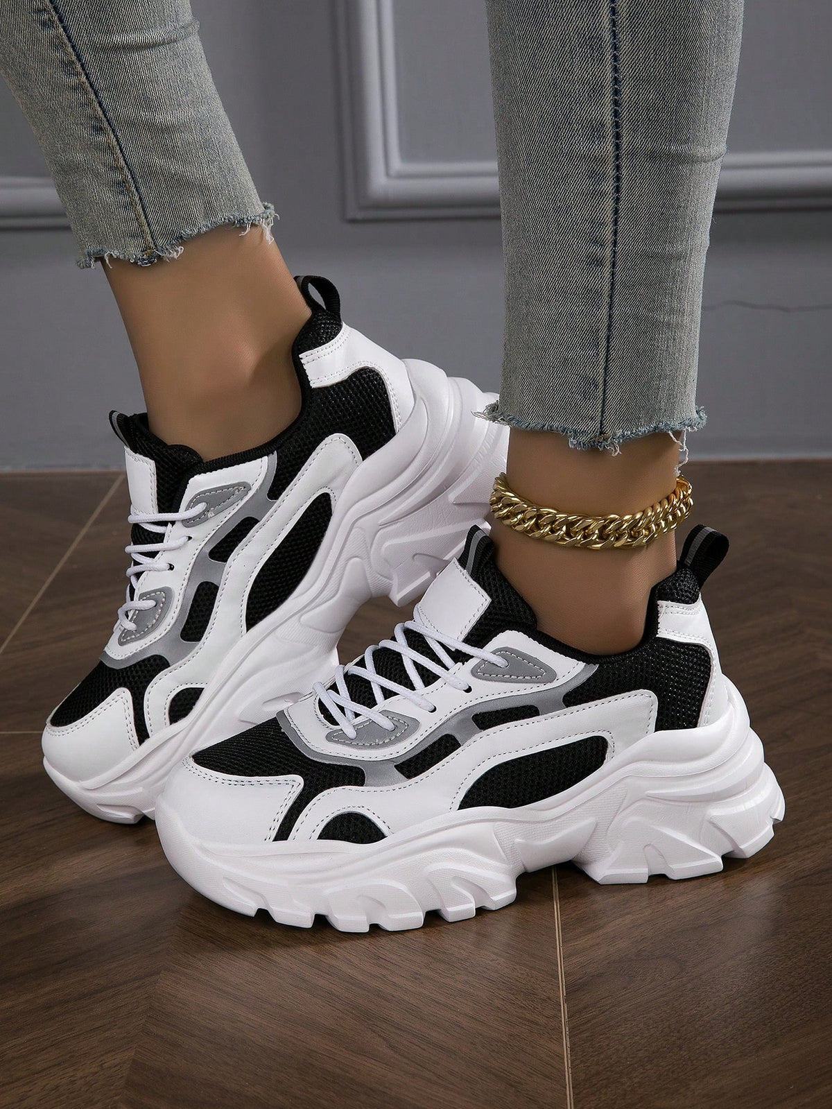 alla moda da donna Scarpe sportive , traspirante e versatile papà Scarpe , adatto per primavera e autunno