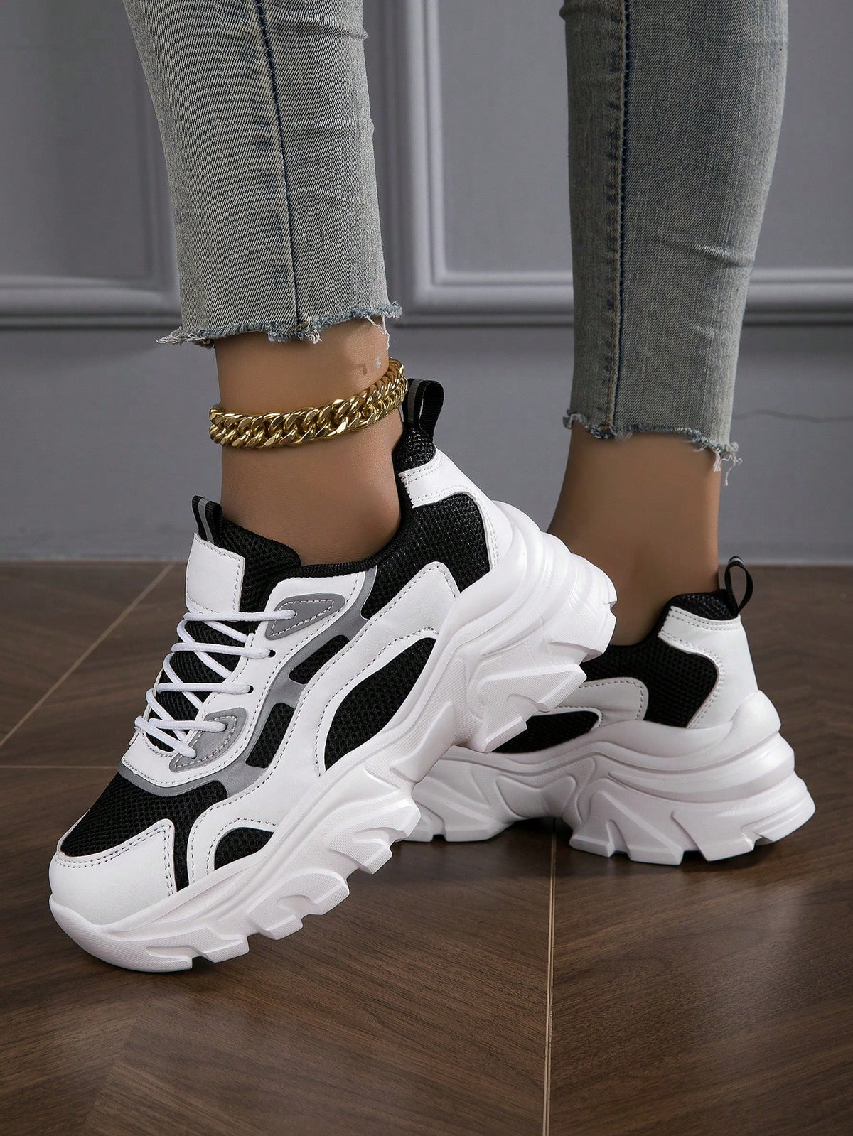 alla moda da donna Scarpe sportive , traspirante e versatile papà Scarpe , adatto per primavera e autunno