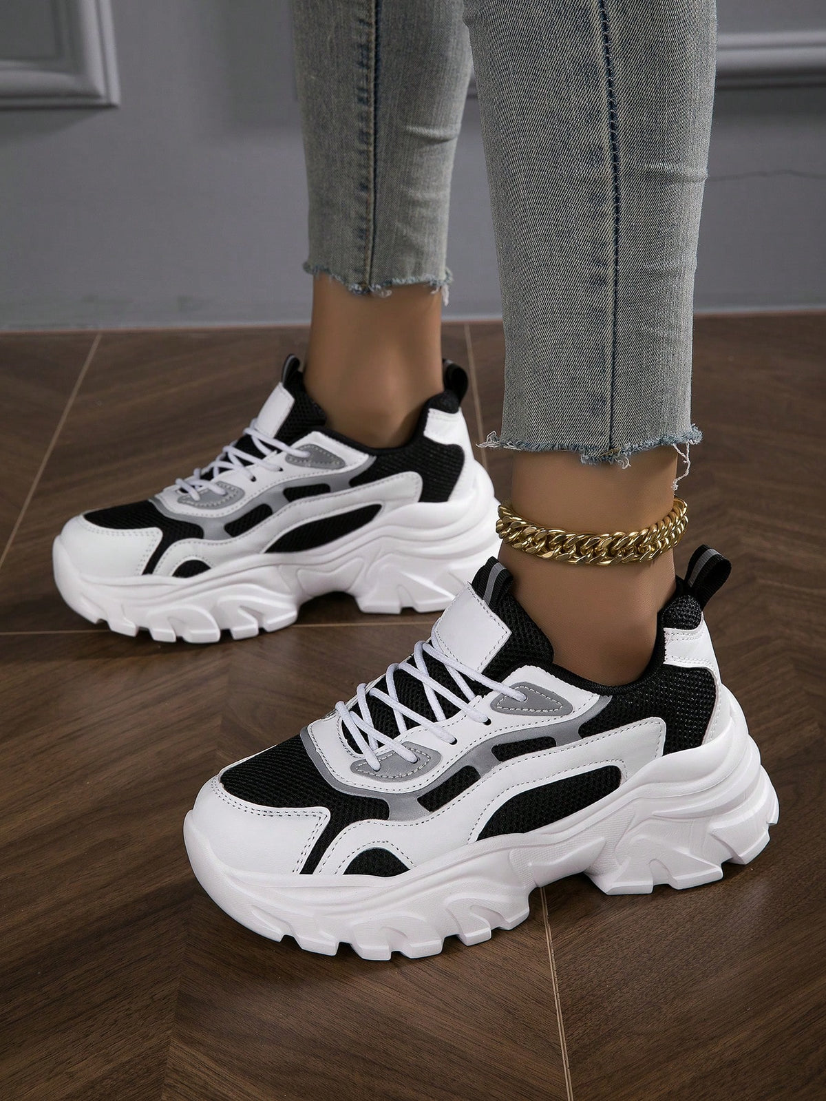 alla moda da donna Scarpe sportive , traspirante e versatile papà Scarpe , adatto per primavera e autunno