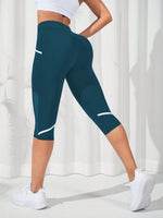 Leggings sportivi Capri tulle a contrasto inserto