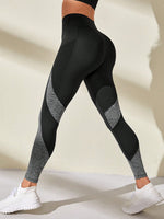 Leggings sportivi leopardato inserto in rete con tasca per telefono