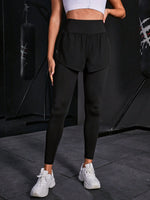 Leggings sportivi monocolore 2 in 1