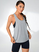 Canotta sportiva con grafica slogan racerback senza top a fascia