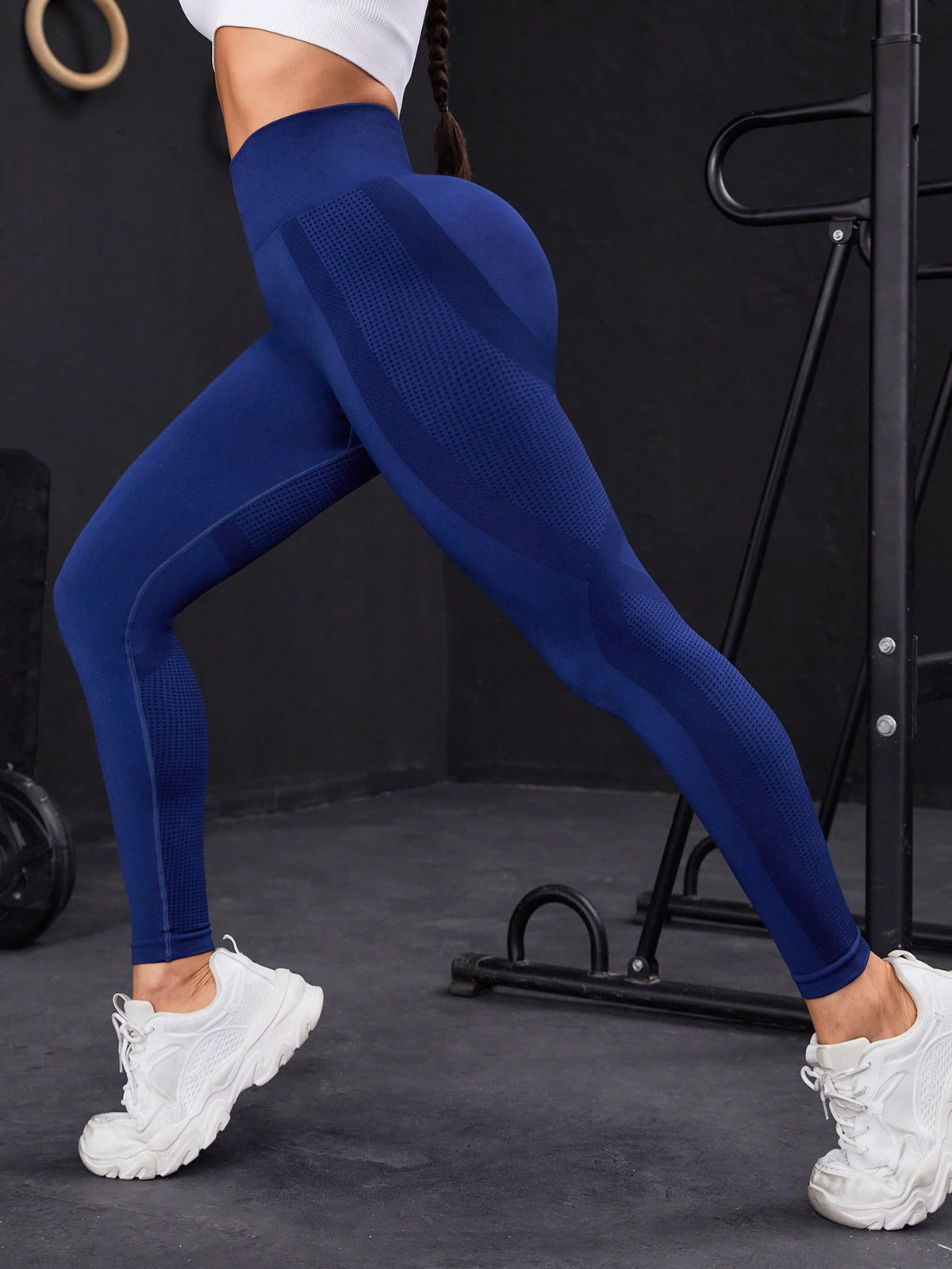 Leggings sportivi senza cuciture elasticità alta ampia fascia in vita