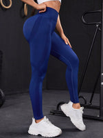 Leggings sportivi senza cuciture elasticità alta ampia fascia in vita