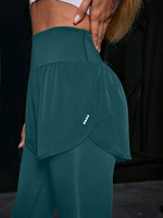 Leggings sportivi monocolore 2 in 1