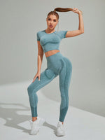 Tuta Sportiva Da Donna A Maglia Alta Elasticità Senza Soluzione Di Continuità