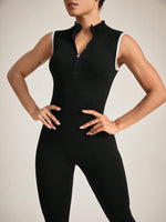 Tuta Sportiva Senza Maniche Con Colletto Alto E Chiusura A Cerniera