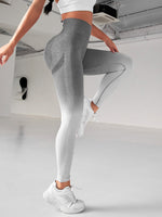 Leggings Yoga Ombre Senza Cuciture A Fascia Alta Per L'anca E Aderenti Alla Gamba Con Fascia Elastica Extra Per Il Sollevamento Dei Glutei