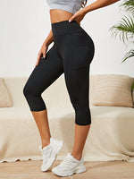 Leggings sportivi ampia fascia in vita con tasca del telefono