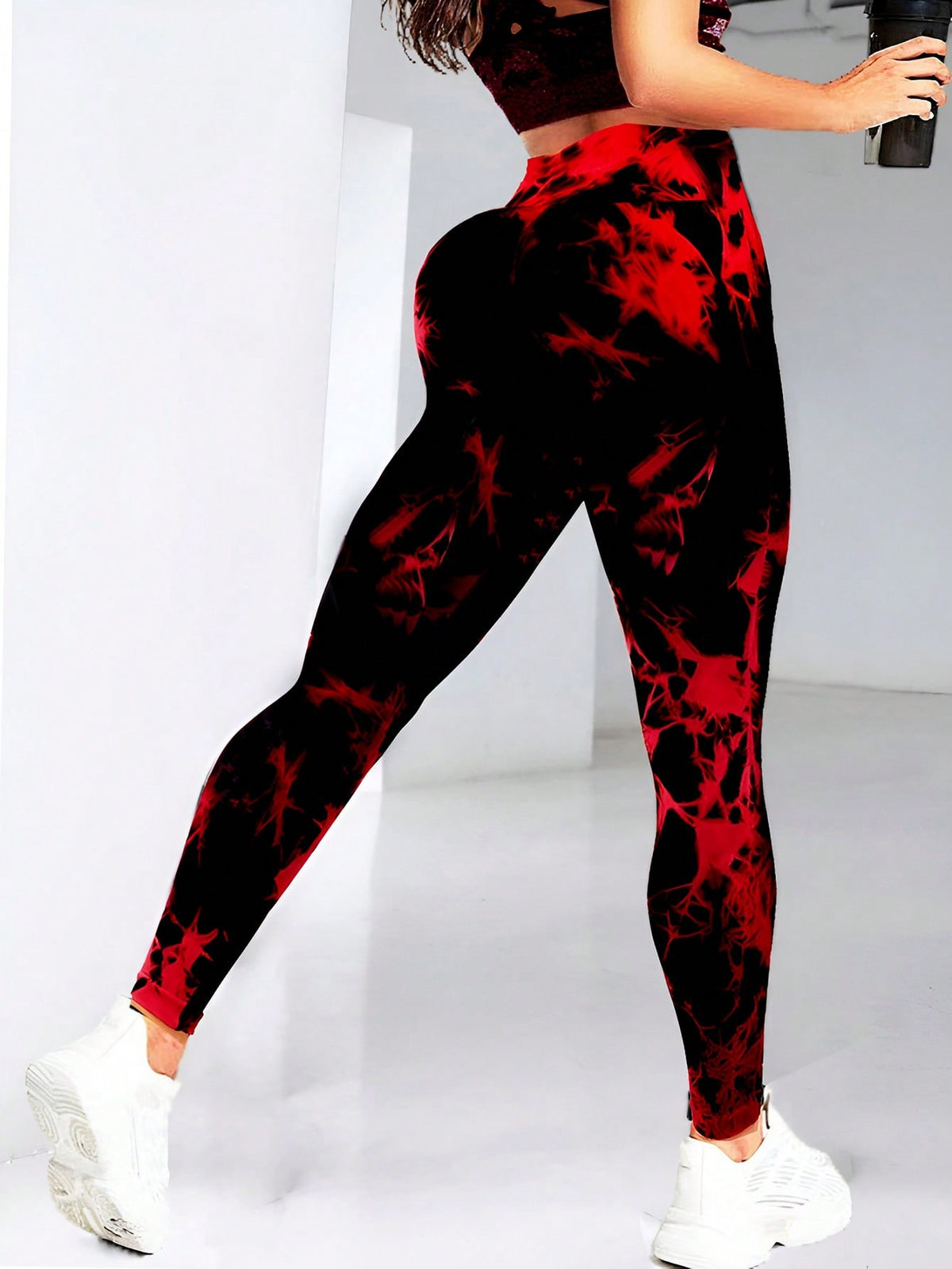 Leggings sportivi tie dye controllo della pancia