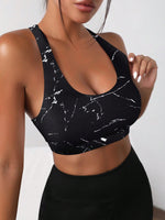 Reggiseni sportivi con stampa marmo cut out indietro