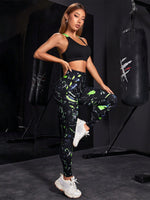 Set sportivo con stampa grafica indietro incrociato