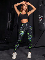 Set sportivo con stampa grafica indietro incrociato