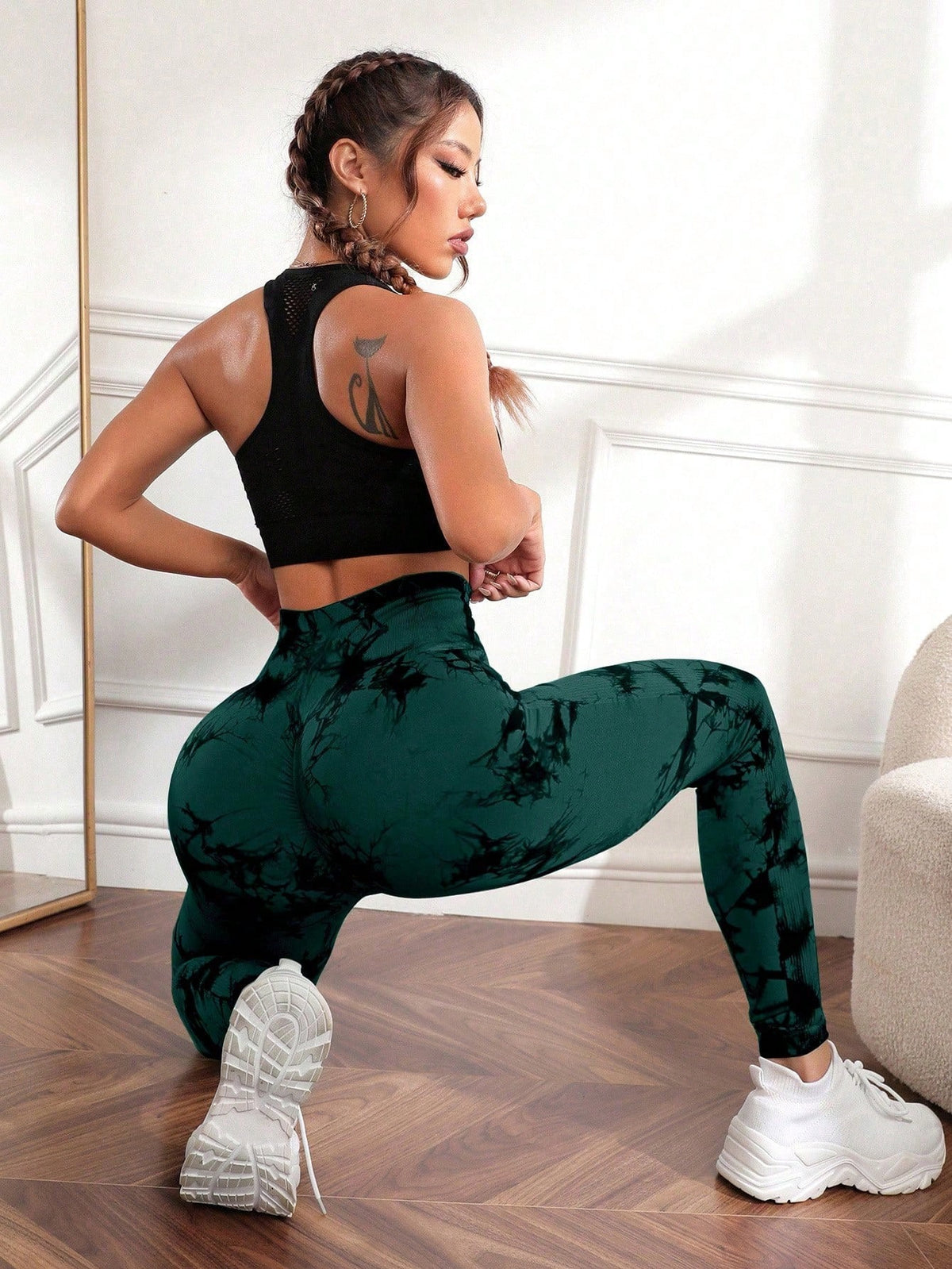 Leggings sportivi tie dye controllo della pancia