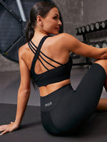 Reggiseno Sportivo Con Design Incrociato A Schiena Scoperta Con Funzione Di Bellezza Posteriore