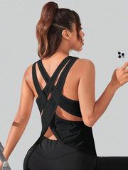Canotta Lettering Cross Back