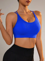 Reggiseno Sportivo Da Donna Con Cinghie Intrecciate Alla Schiena Alla Moda E Design Senza Soluzione Di Continuità